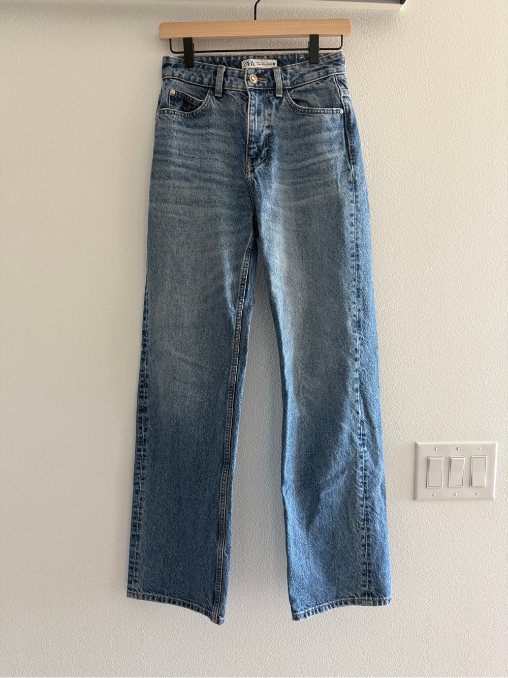 Zara Mid-Blue Straight Jeans